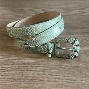 Mint Green Snake Print Women's Belt